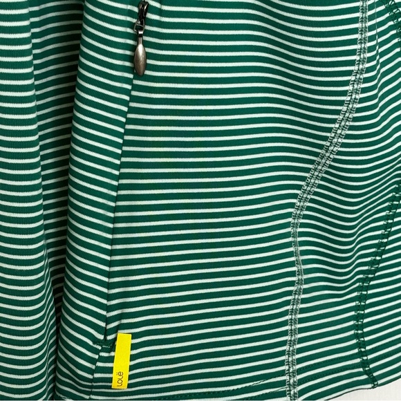 Lolë Women’s Large Green Striped Full Zip Jacket UPF 50+ Wicking Stretch - Picture 6 of 16